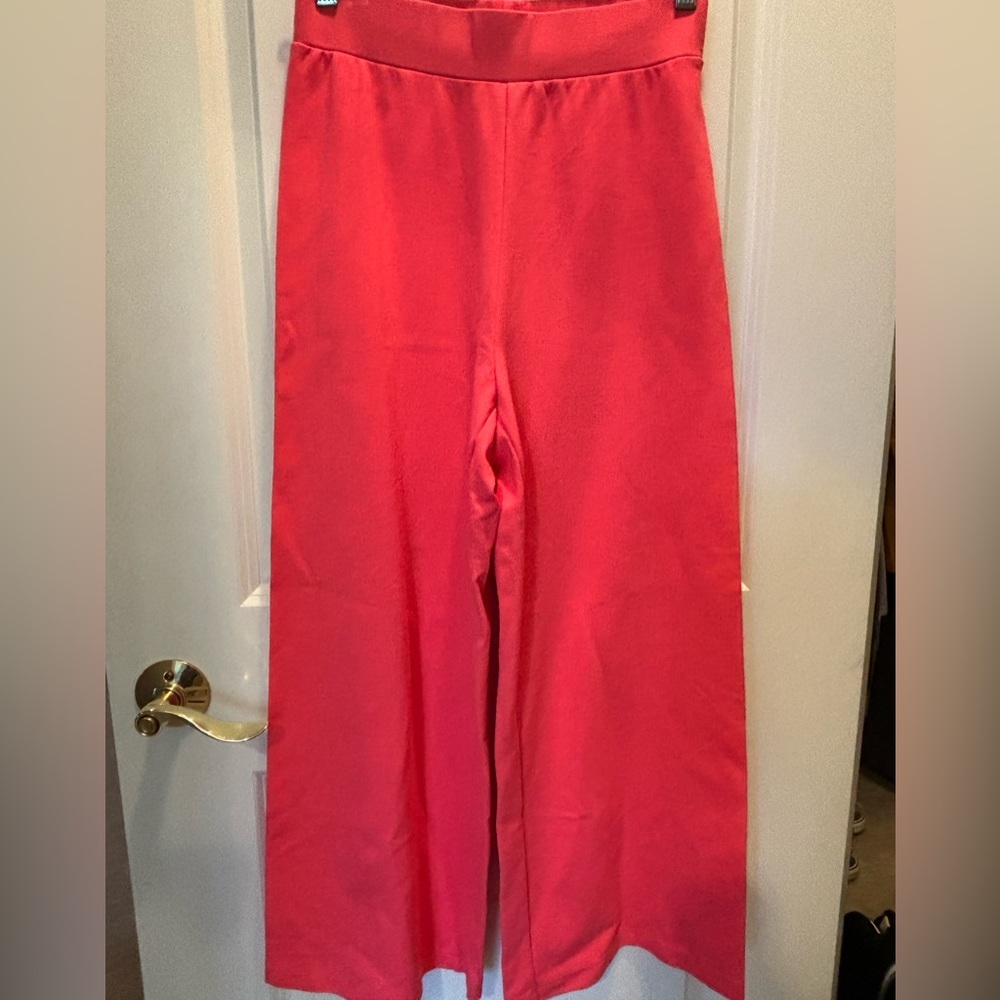 Toit Volant Simple Pants Womens Small XS Pink Wide Leg Casual Knit USA